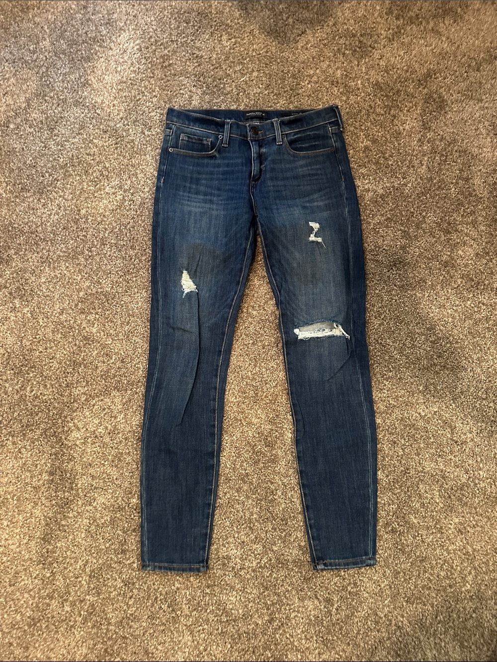 Banana Republic Dark Blue Distressed Skinny Jeans